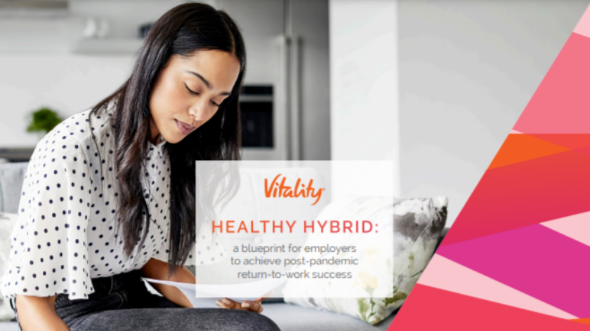 Woman working from home for healthy hybrid employment - Vitality