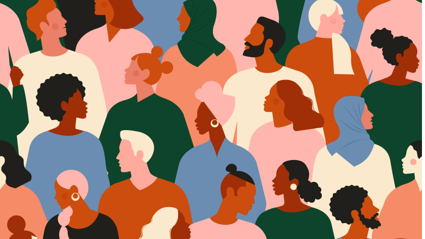 Diverse people illustration addressing health inequality - Vitality