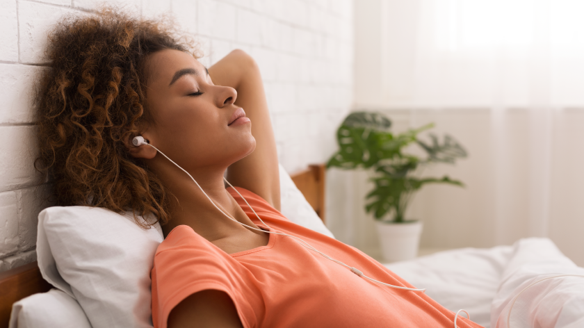 Woman relaxing to take care of mental wellbeing - Vitality