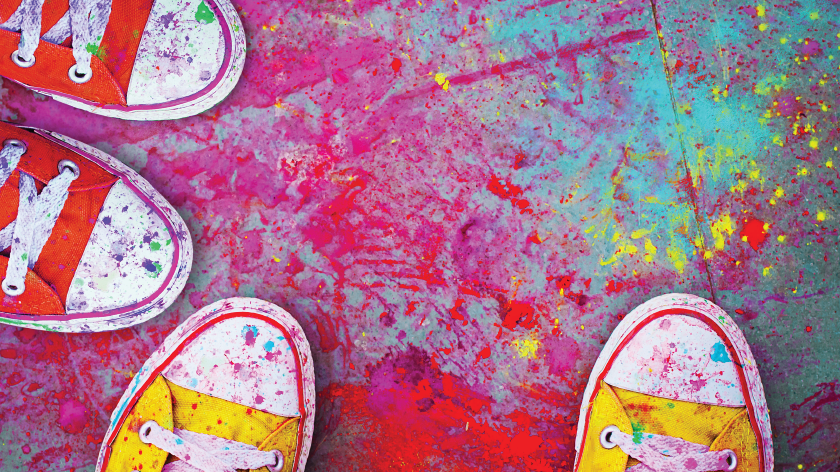 paint splattered sneakers for how to support others - Vitality