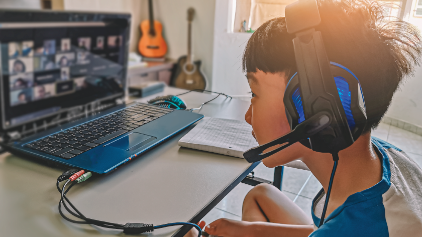 Boy homeschooling in virtual class during the pandemic - Vitality