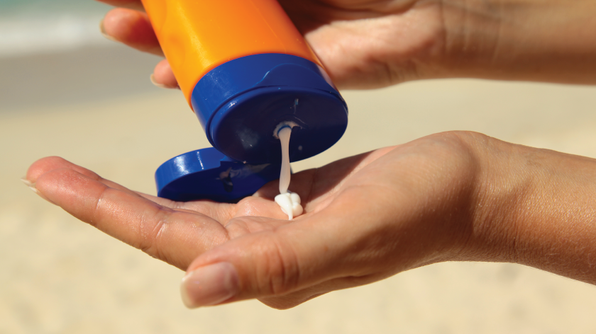 Person using sunscreen outside - Vitality