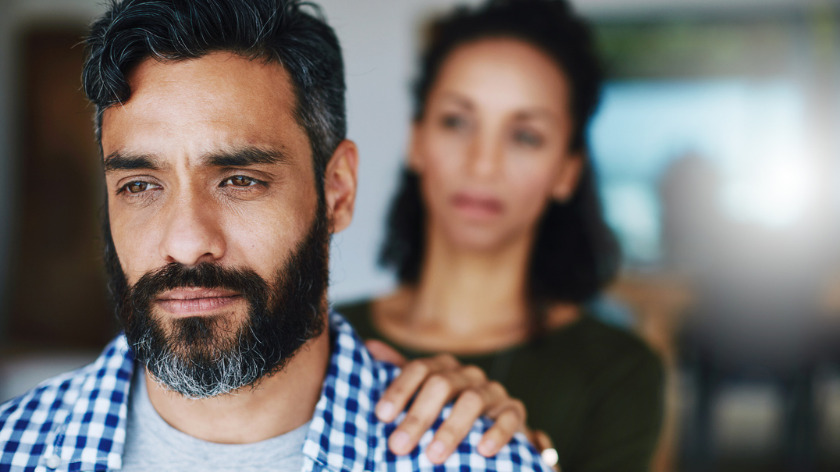 Woman consoling worried stressed man who has the Sunday Scaries - Vitality