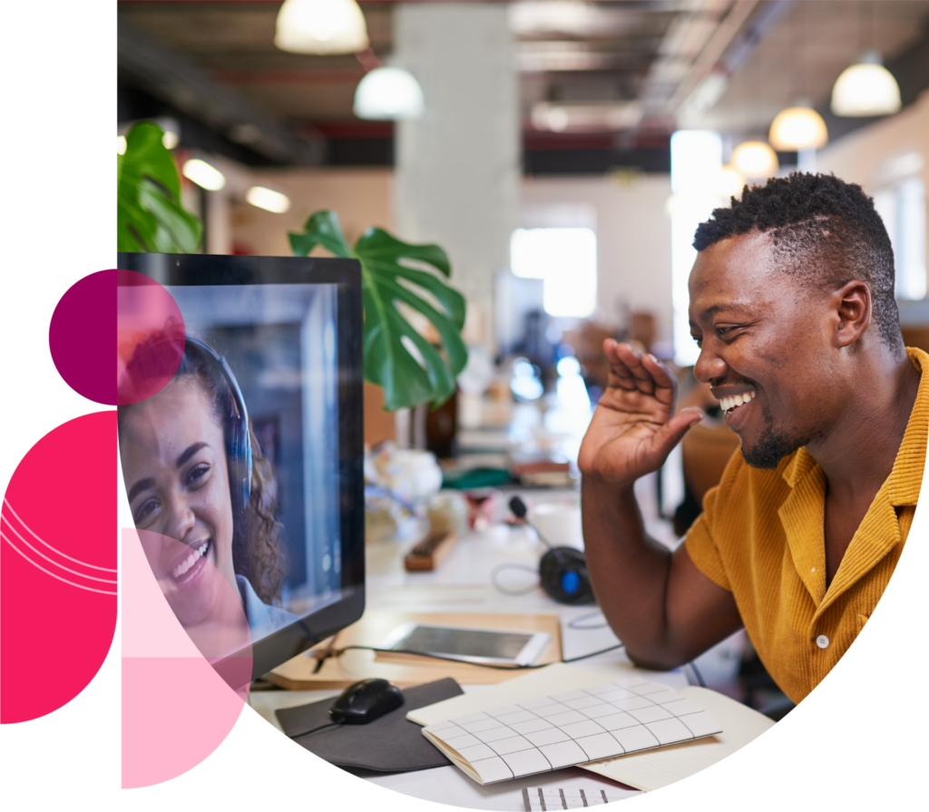 Man employee working at a virtual meeting - Vitality