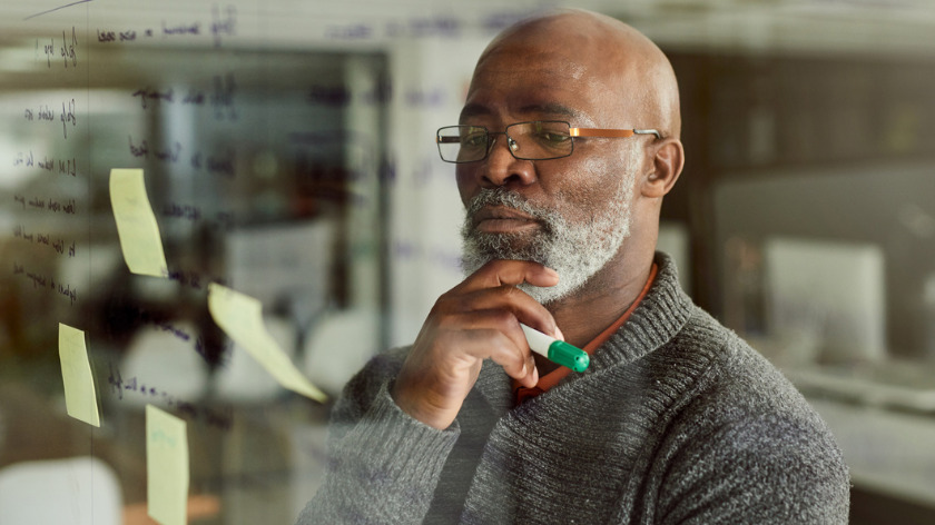 Senior man thinking and reflecting - Vitality